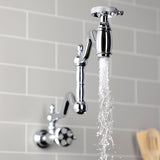 Webb Two-Handle 1-Hole Wall Mount Pot Filler with Knurled Handle