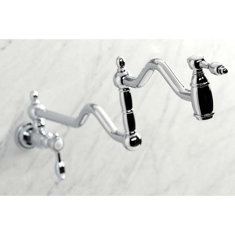 Tudor Two-Handle 1-Hole Wall Mount Pot Filler Faucet