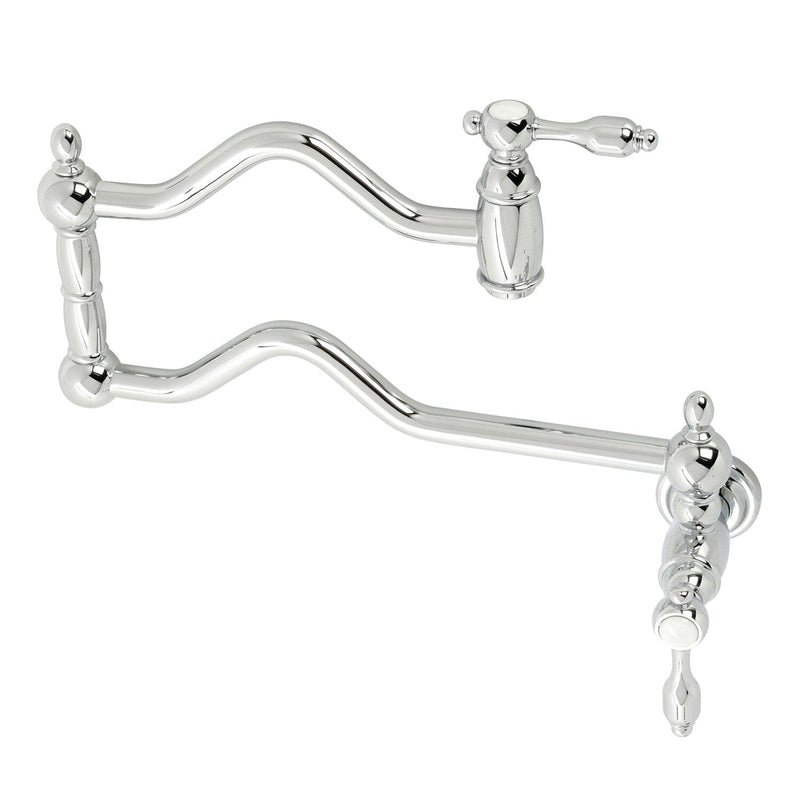 Tudor Two-Handle 1-Hole Wall Mount Pot Filler Faucet