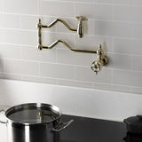 Webb Two-Handle 1-Hole Wall Mount Pot Filler with Knurled Handle