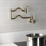 Webb Two-Handle 1-Hole Wall Mount Pot Filler with Knurled Handle