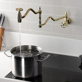 Webb Two-Handle 1-Hole Wall Mount Pot Filler with Knurled Handle