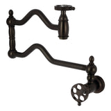 Webb Two-Handle 1-Hole Wall Mount Pot Filler with Knurled Handle