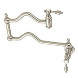 Tudor Two-Handle 1-Hole Wall Mount Pot Filler Faucet