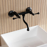 Kingston Double-Handle 2-Hole Wall Mount Bathroom Faucet