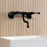 Kingston Double-Handle 2-Hole Wall Mount Bathroom Faucet