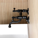 Kingston Double-Handle 2-Hole Wall Mount Bathroom Faucet