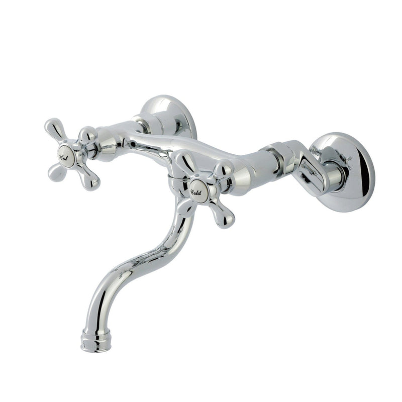 Kingston Double-Handle 2-Hole Wall Mount Bathroom Faucet