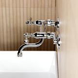 Kingston Double-Handle 2-Hole Wall Mount Bathroom Faucet