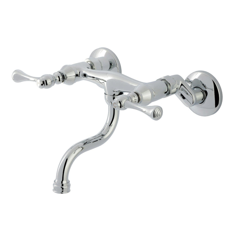Kingston Double-Handle 2-Hole Wall Mount Bathroom Faucet