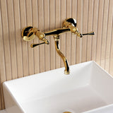 Kingston Double-Handle 2-Hole Wall Mount Bathroom Faucet