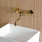 Kingston Double-Handle 2-Hole Wall Mount Bathroom Faucet