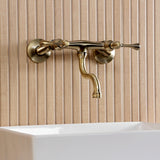 Kingston Double-Handle 2-Hole Wall Mount Bathroom Faucet