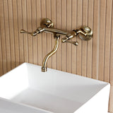 Kingston Double-Handle 2-Hole Wall Mount Bathroom Faucet