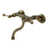 Kingston Double-Handle 2-Hole Wall Mount Bathroom Faucet