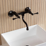 Kingston Double-Handle 2-Hole Wall Mount Bathroom Faucet