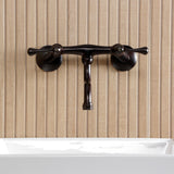 Kingston Double-Handle 2-Hole Wall Mount Bathroom Faucet
