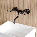 Kingston Double-Handle 2-Hole Wall Mount Bathroom Faucet