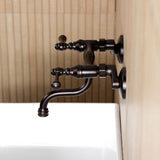 Kingston Double-Handle 2-Hole Wall Mount Bathroom Faucet