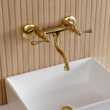 Kingston Double-Handle 2-Hole Wall Mount Bathroom Faucet