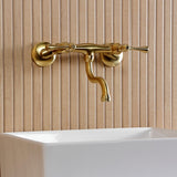 Kingston Double-Handle 2-Hole Wall Mount Bathroom Faucet