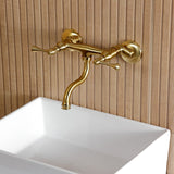 Kingston Double-Handle 2-Hole Wall Mount Bathroom Faucet