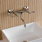 Kingston Double-Handle 2-Hole Wall Mount Bathroom Faucet