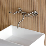 Kingston Double-Handle 2-Hole Wall Mount Bathroom Faucet