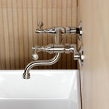 Kingston Double-Handle 2-Hole Wall Mount Bathroom Faucet