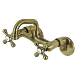 Kingston Two-Handle 2-Hole Wall Mount Bar Faucet