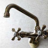 Kingston Double-Handle 2-Hole Wall-Mount Bridge Kitchen Faucet