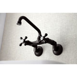 Kingston Double-Handle 2-Hole Wall-Mount Bridge Kitchen Faucet
