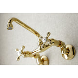 Kingston Double-Handle 2-Hole Wall-Mount Bridge Kitchen Faucet