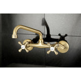 Kingston Double-Handle 2-Hole Wall-Mount Bridge Kitchen Faucet