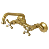 Kingston Double-Handle 2-Hole Wall-Mount Bridge Kitchen Faucet