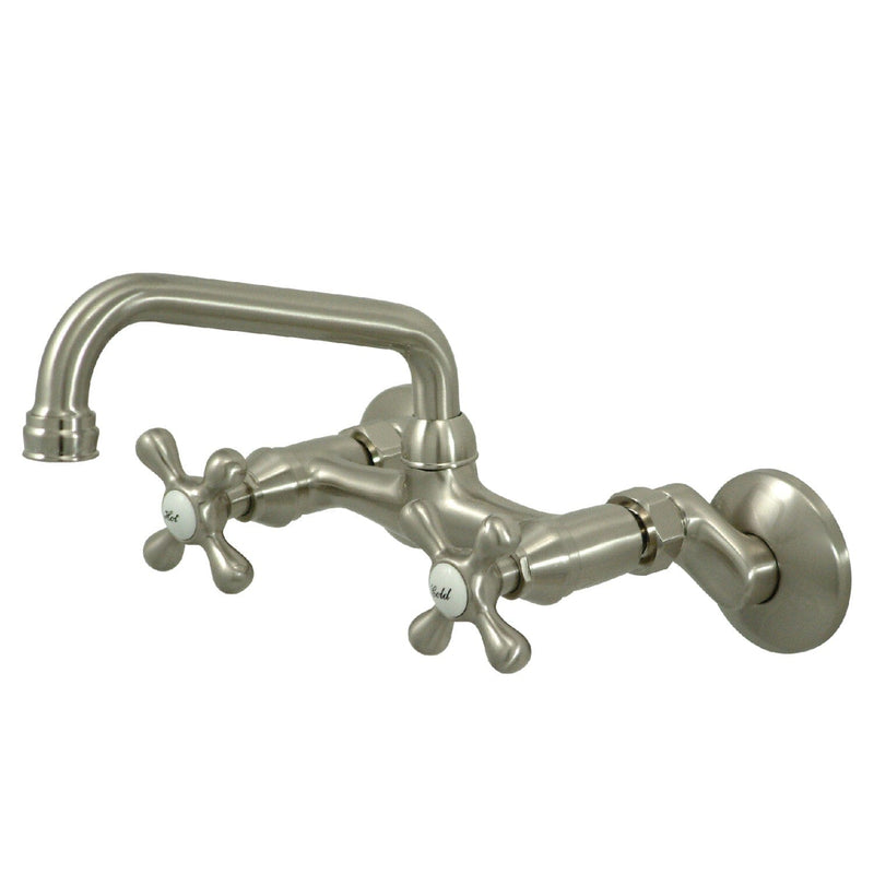 Kingston Double-Handle 2-Hole Wall-Mount Bridge Kitchen Faucet