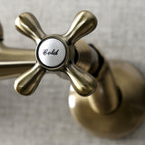 Kingston Double-Handle 2-Hole Wall-Mount Bridge Kitchen Faucet