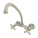 Kingston Double-Handle 2-Hole Wall-Mount Bridge Kitchen Faucet