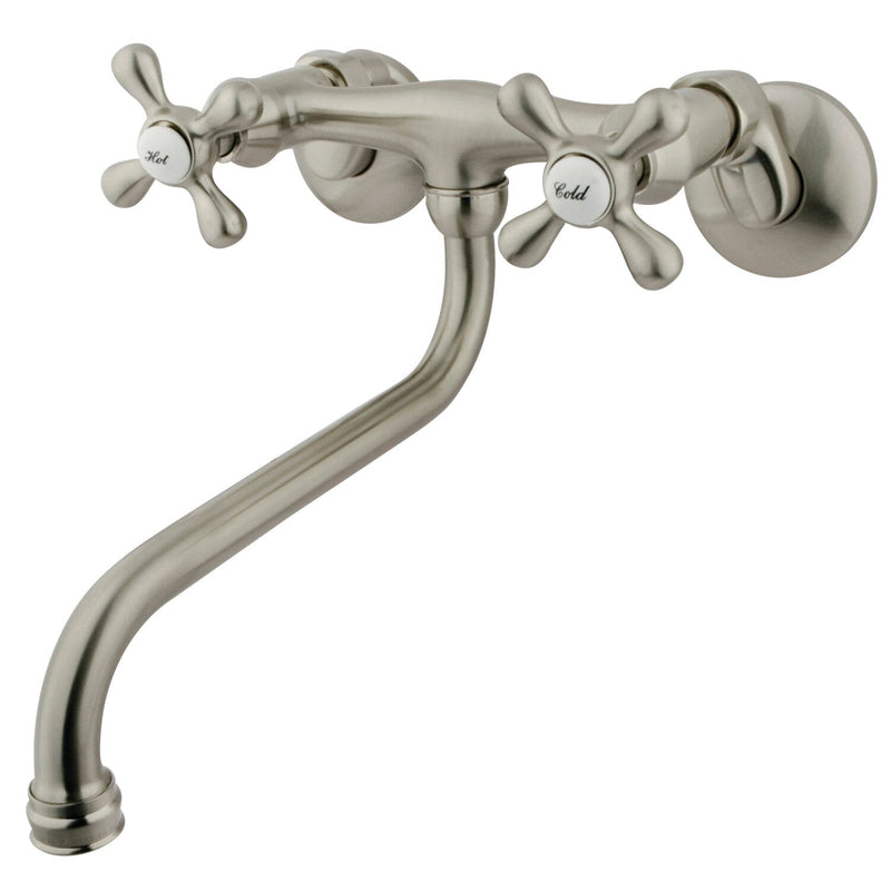Kingston Double-Handle 2-Hole Wall Mount Bathroom Faucet