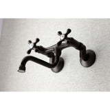 Kingston Double-Handle 2-Hole Wall Mount Bathroom Faucet