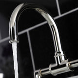 Belknap Two-Handle 2-Hole Deck Mount Bridge Bathroom Faucet with Push Pop-Up Drain