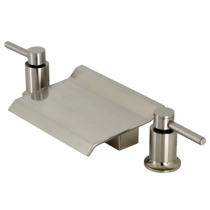 Two-Handle 3-Hole Deck Mount Waterfall Roman Tub Faucet