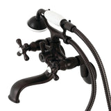 Kingston Two-Handle Clawfoot Tub Faucet with Hand Shower
