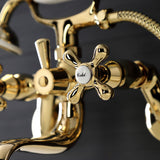 Kingston Two-Handle Clawfoot Tub Faucet with Hand Shower