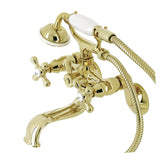 Kingston Two-Handle Clawfoot Tub Faucet with Hand Shower