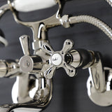 Kingston Two-Handle Clawfoot Tub Faucet with Hand Shower