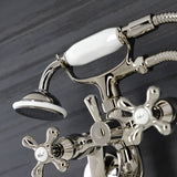 Kingston Two-Handle Clawfoot Tub Faucet with Hand Shower