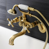 Kingston Two-Handle Clawfoot Tub Faucet with Hand Shower