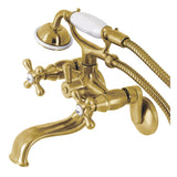 Kingston Two-Handle Clawfoot Tub Faucet with Hand Shower