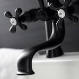 Kingston Three-Handle 2-Hole Deck-Mount Clawfoot Tub Faucet with Hand Shower